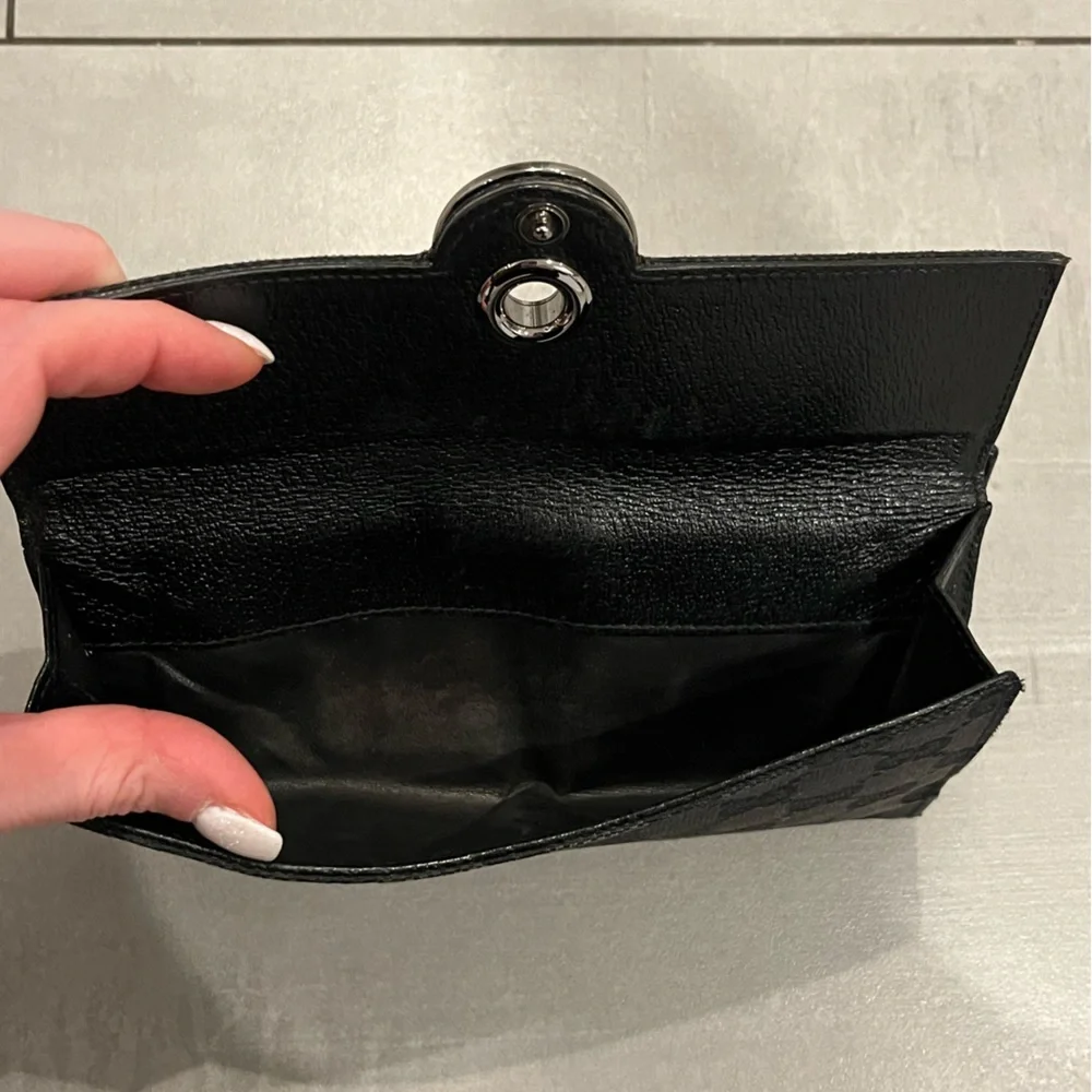 Authentic Gucci Black Monogram Long Wallet - Picture 7 of 10